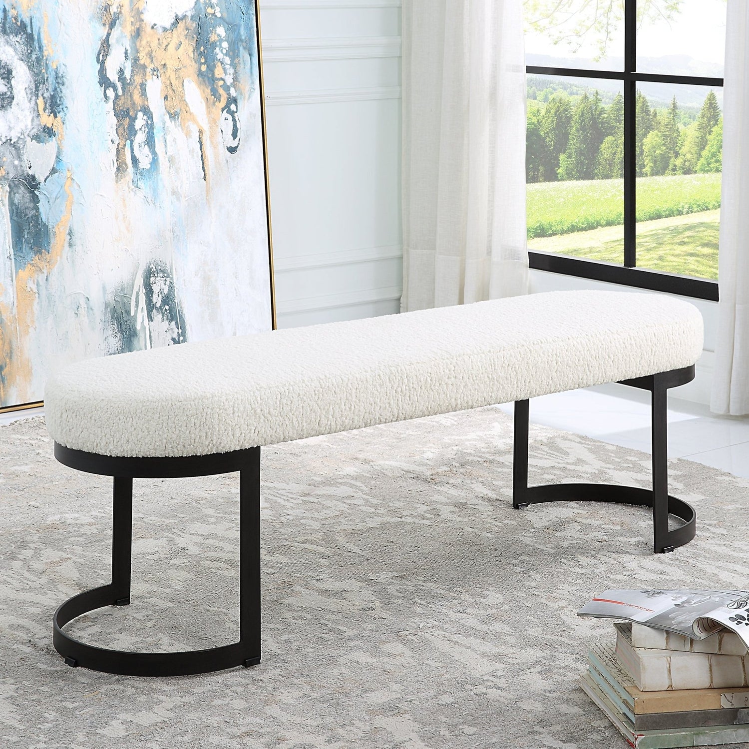 Uttermost Infinity Black Bench - Home Elegance USA