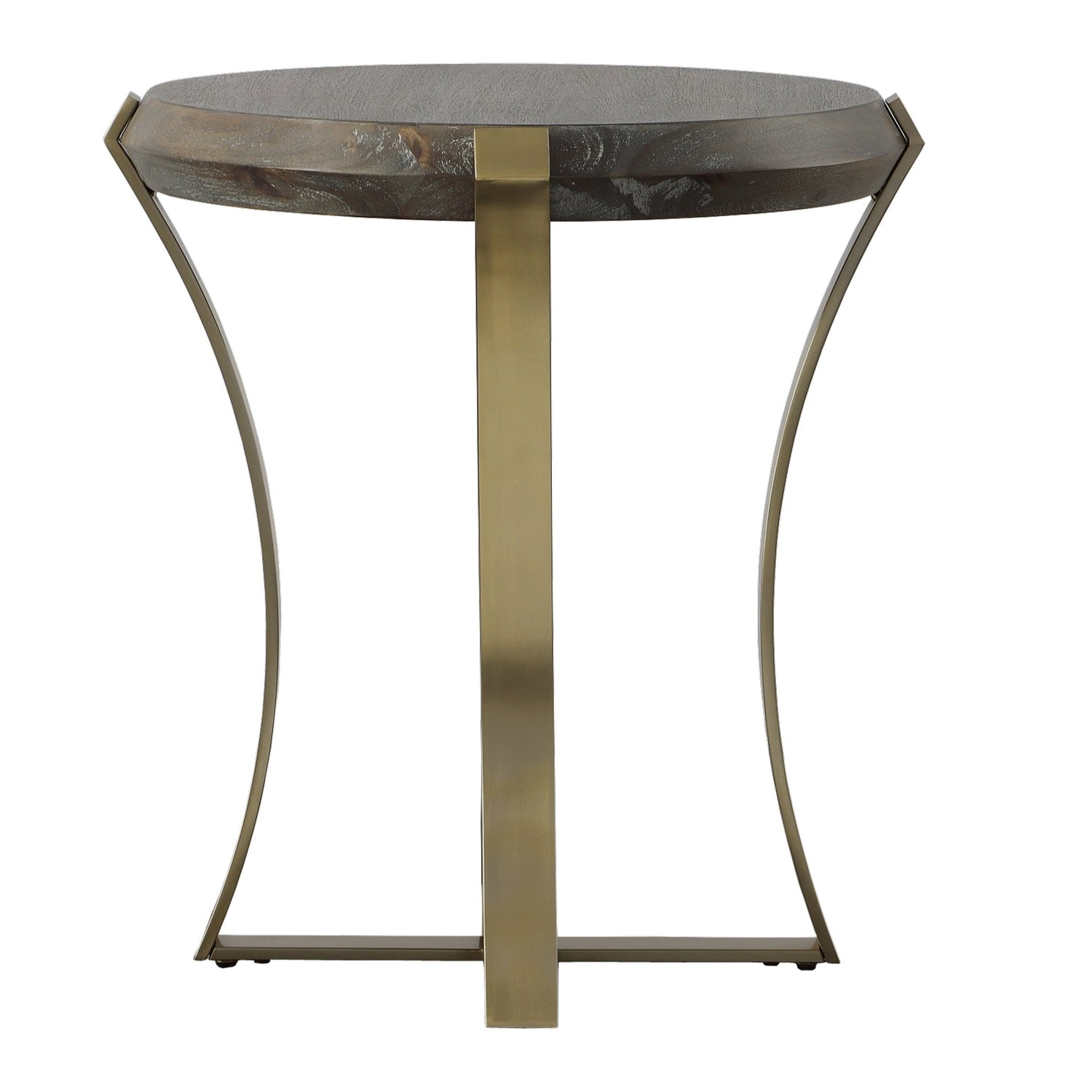 Uttermost Unite Brass Leg Wood Side Table - Home Elegance USA