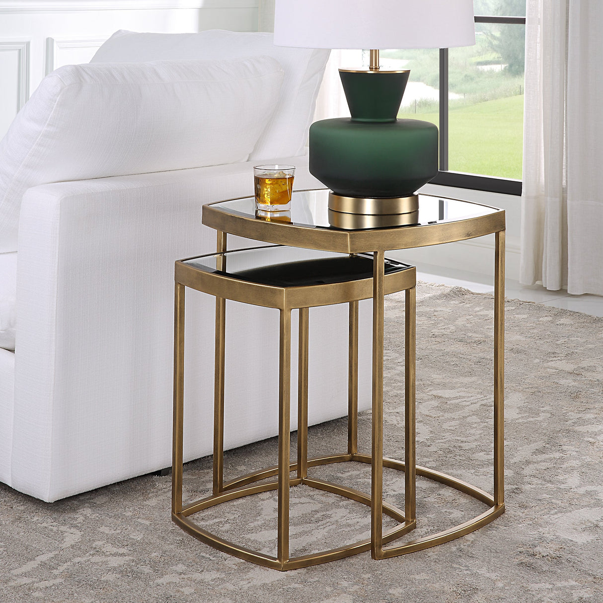 Uttermost Vista Gold Nesting Tables - Set Of 2 - Home Elegance USA