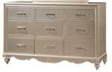 Faisal 6Pc Traditional Bedroom Set in Champagne Finish by Cosmos Furniture Cosmos Furniture