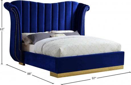 Flora Velvet Platform Bed by Meridian Furniture Meridian Furniture