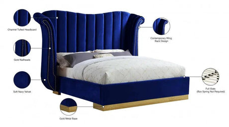 Flora Velvet Platform Bed by Meridian Furniture Meridian Furniture