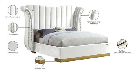 Flora Velvet Platform Bed by Meridian Furniture Meridian Furniture