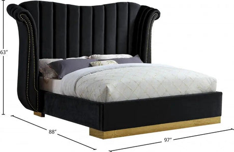 Flora Velvet Platform Bed by Meridian Furniture Meridian Furniture