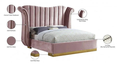 Flora Velvet Platform Bed by Meridian Furniture Meridian Furniture