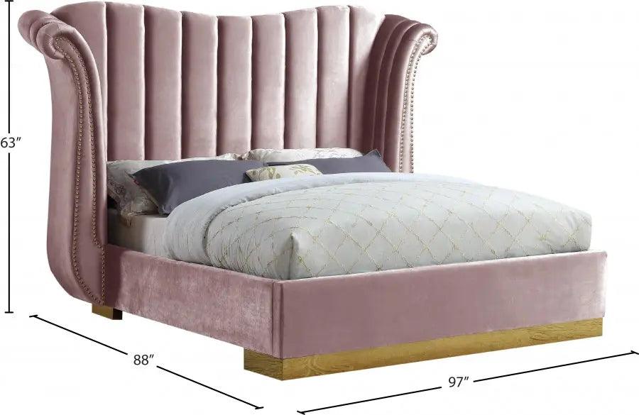 Flora Velvet Platform Bed by Meridian Furniture Meridian Furniture