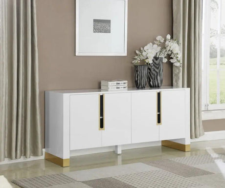 Florence Sideboard / Buffet in White Lacquer by Meridian Furniture Meridian Furniture