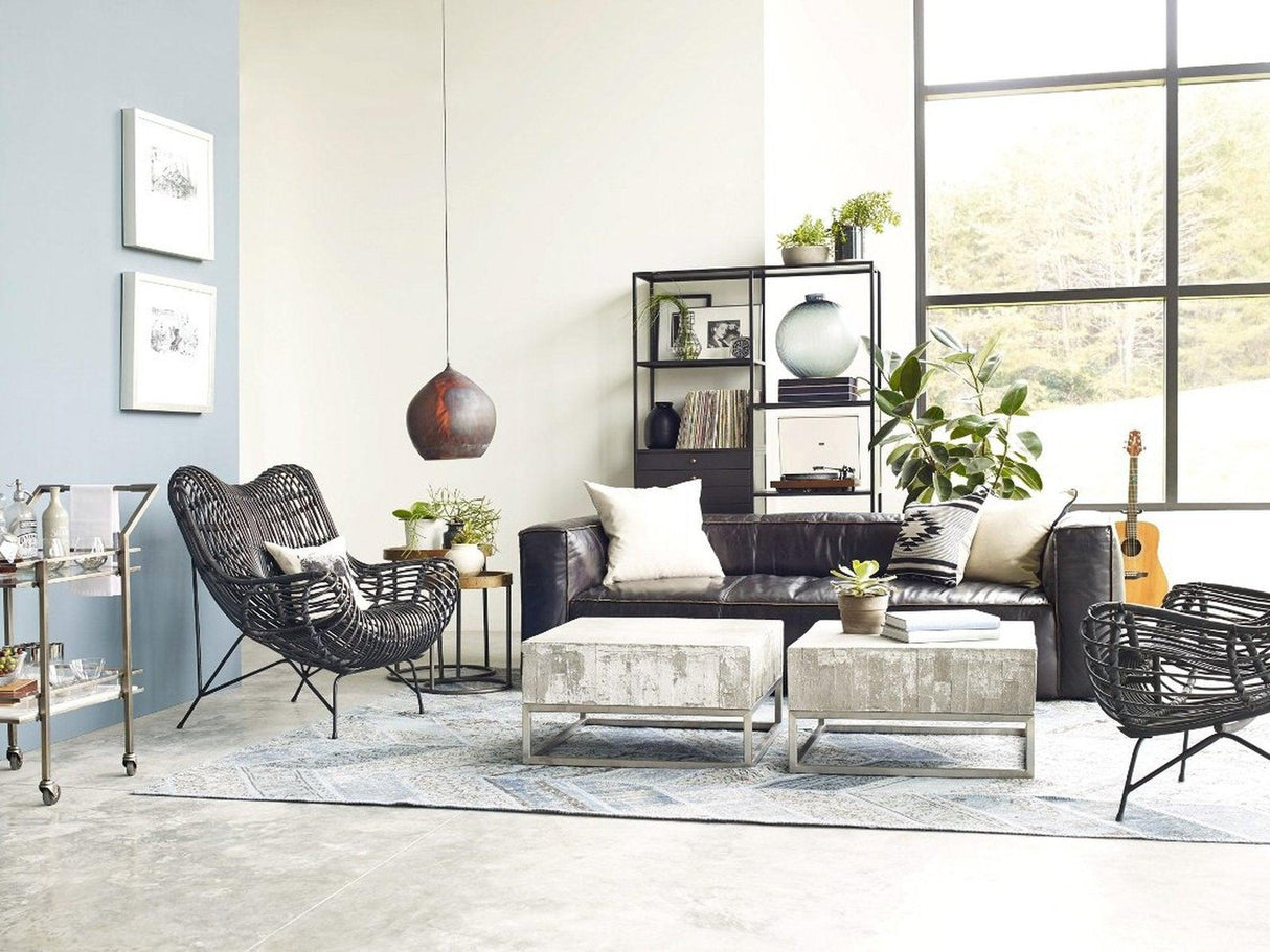 Four Hands Concrete And Chrome Coffee Table