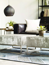 Four Hands Concrete And Chrome Coffee Table