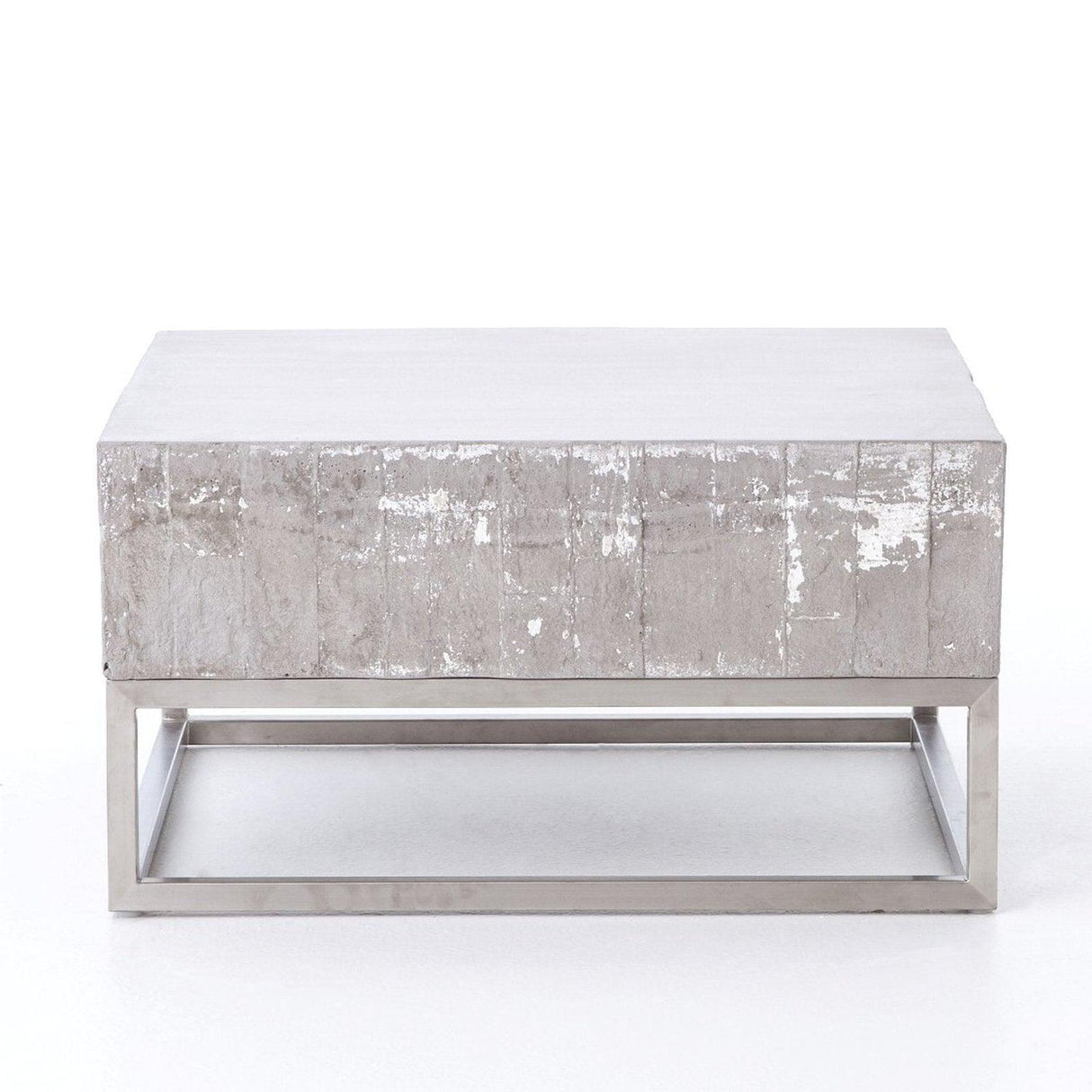 Four Hands Concrete And Chrome Coffee Table