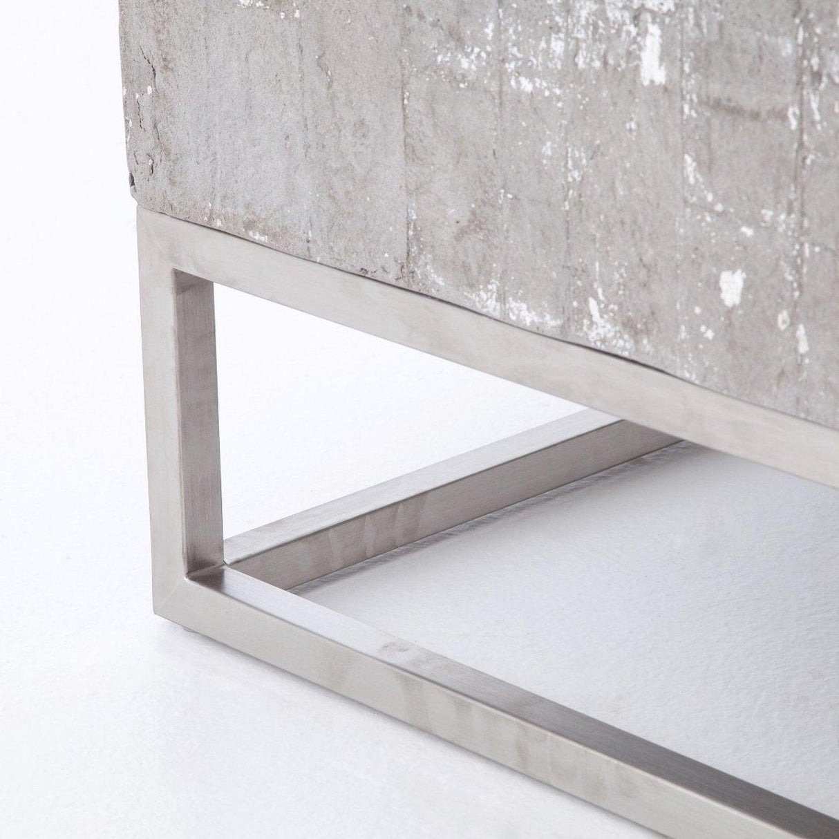 Four Hands Concrete And Chrome Coffee Table