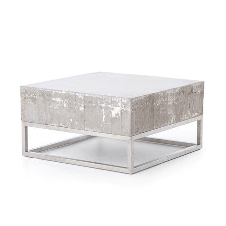 Four Hands Concrete And Chrome Coffee Table