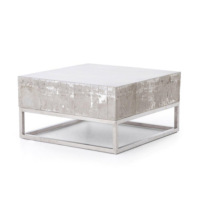 Four Hands Concrete And Chrome Coffee Table