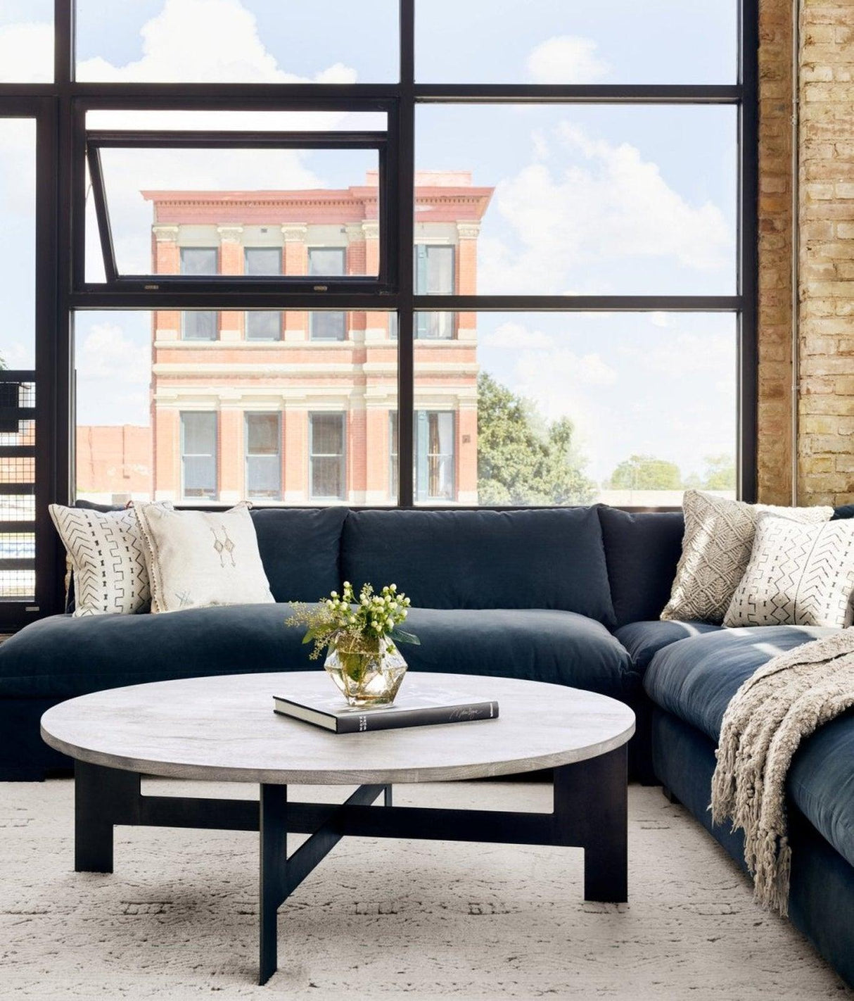 Four Hands Round Coffee Table With Iron