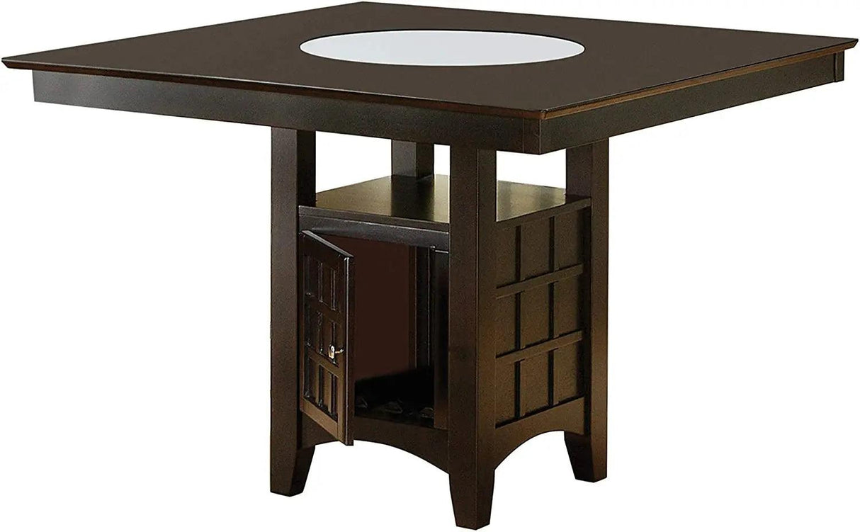 Gabriel Counter Height Dining Set By Coaster Home Furnishings, Cappuccino And Tan - Home Elegance USA