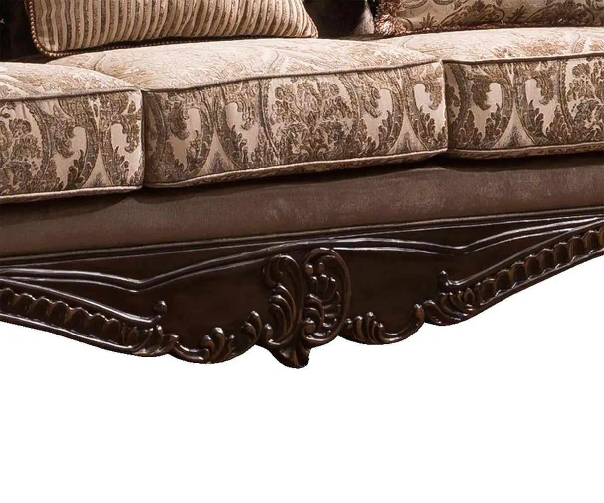 Giana Traditional Sofa and Loveseat in Cherry Wood Finish by Cosmos Furniture Cosmos Furniture