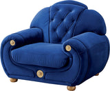 Giza Contemporary Sofa and Loveseat in Luxury Dark Blue Velour Color by ESF Furniture ESF Furniture