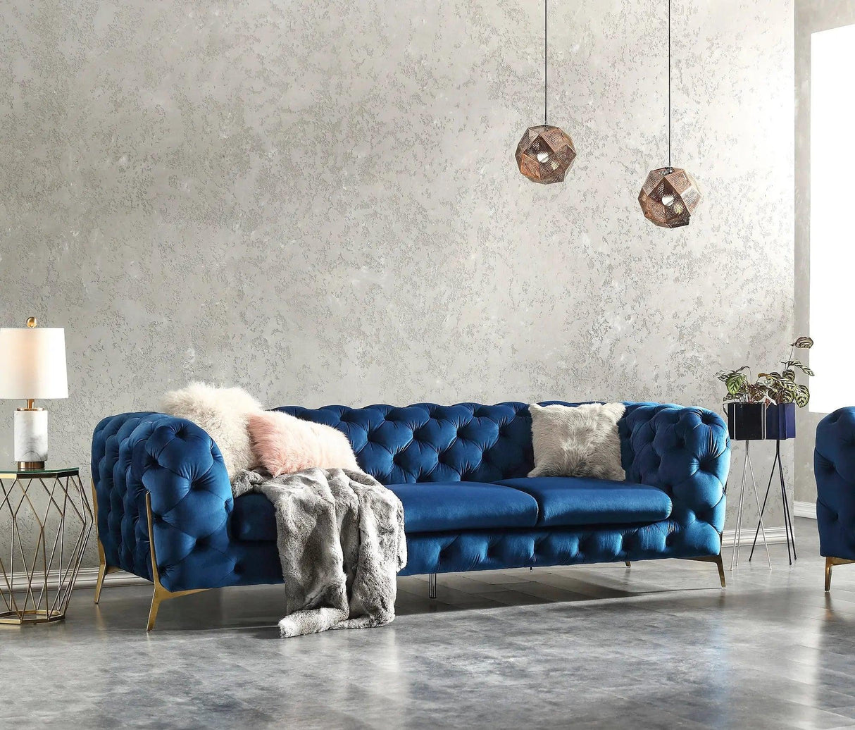 Glamour Blue Sofa and Loveseat by J&M Furniture J&M Furniture