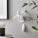 Glossy White Wall Sculpture Runner 13" Woman - Home Elegance USA