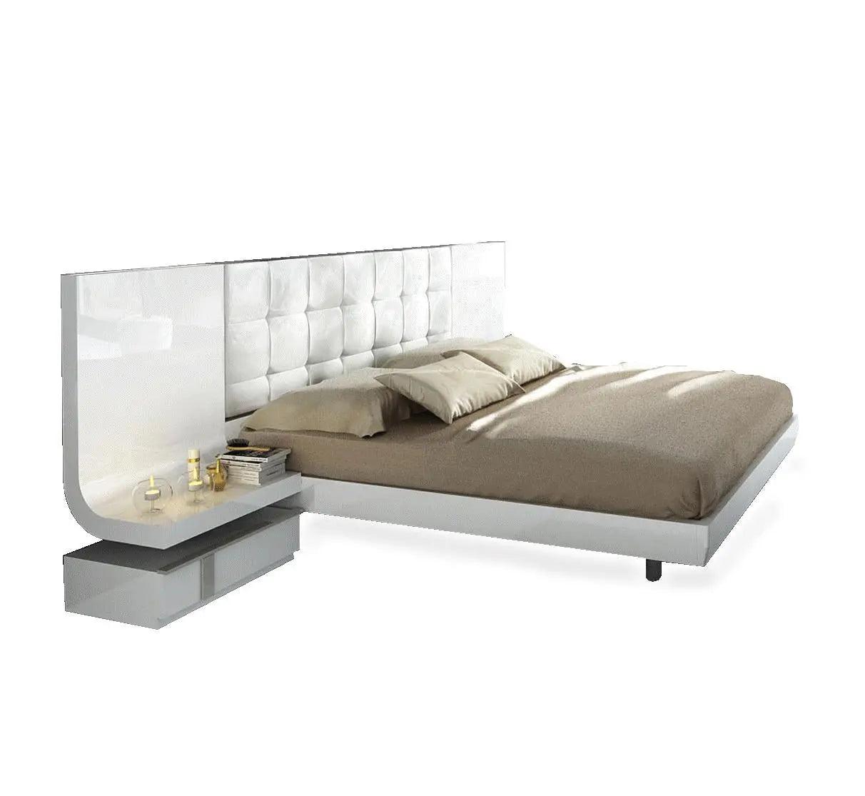 Granada Contemporary Bedroom Set In Glossy White Finish By Esf Furniture - ESF Furniture