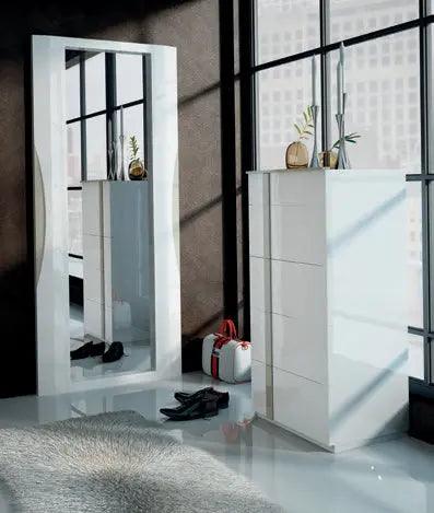 Granada Contemporary Bedroom Set In Glossy White Finish | ESF