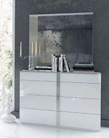 Granada Contemporary Bedroom Set In Glossy White Finish | ESF