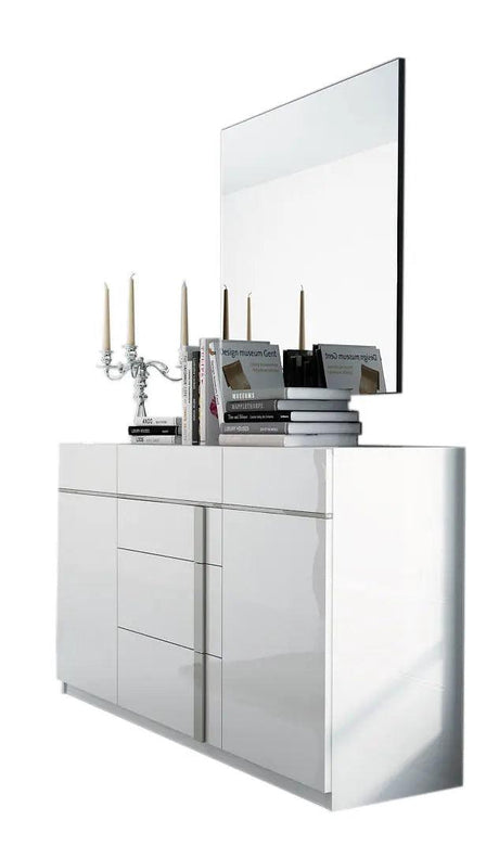 Granada Contemporary Bedroom Set In Glossy White Finish | ESF