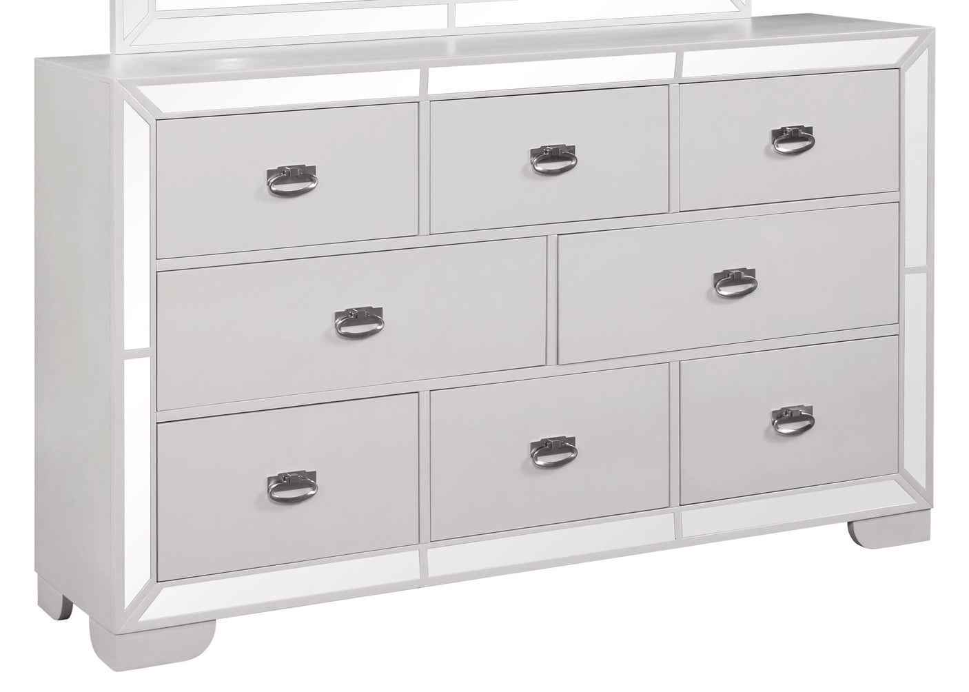 Grand Gloria 6Pc Contemporary Bedroom Set in White Finish by Cosmos Furniture Cosmos Furniture