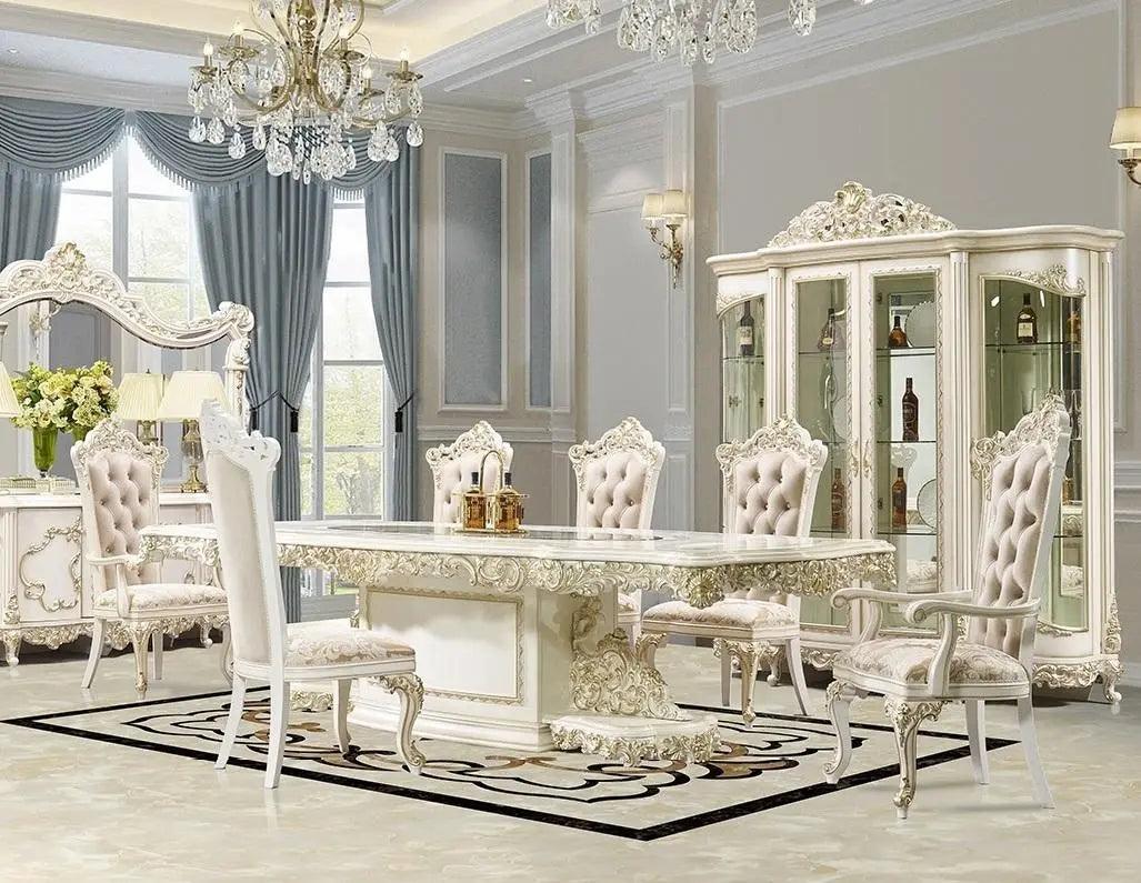 White gold best sale dining set