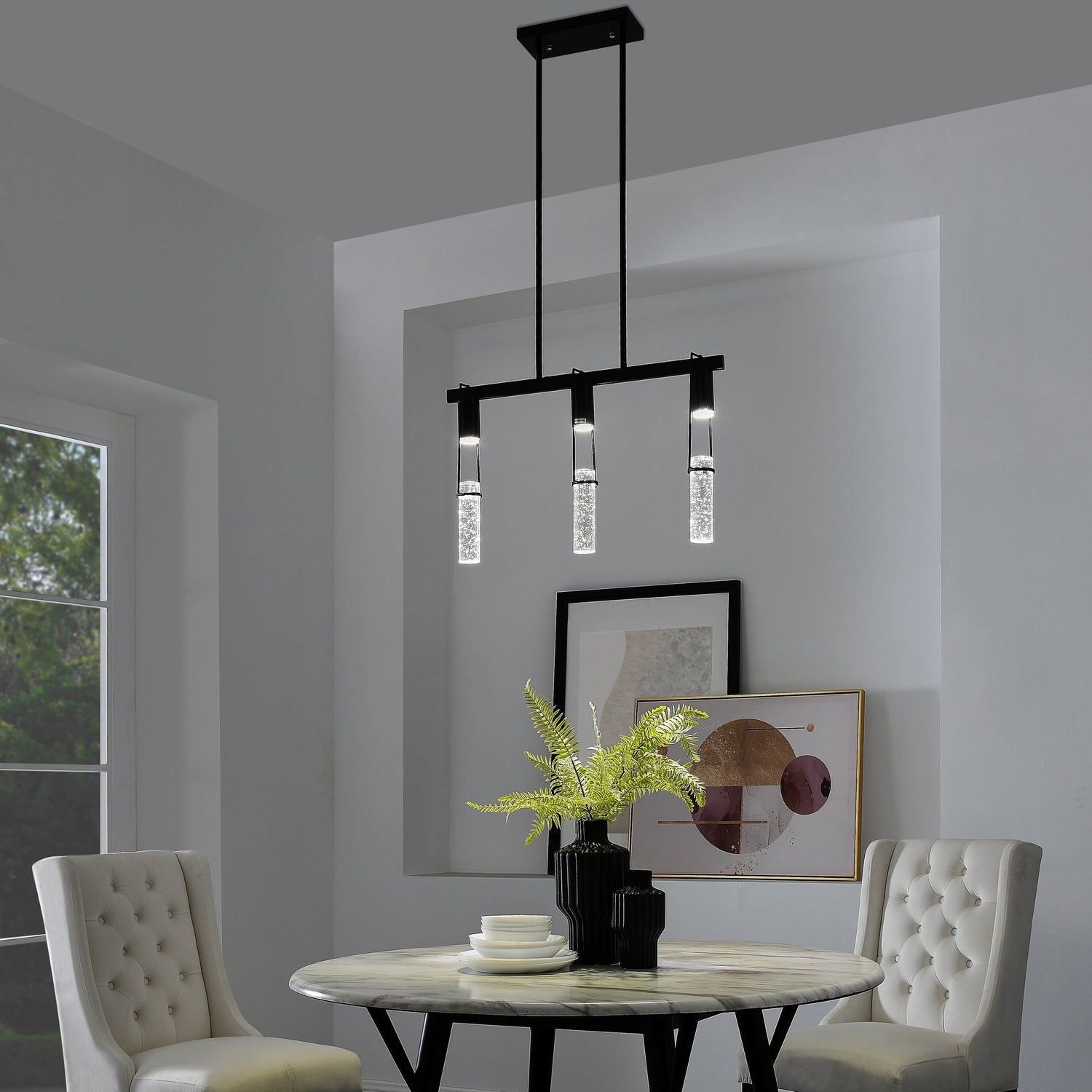 Harmony 3 Light Chandelier // Matte Black - Home Elegance USA