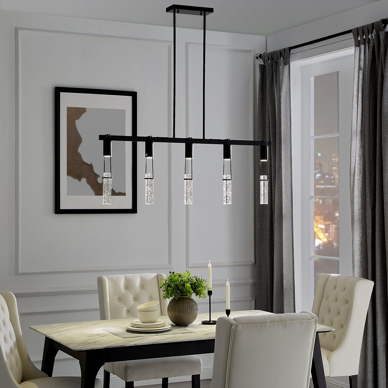 Harmony 5 Light Chandelier // Matte Black - Home Elegance USA