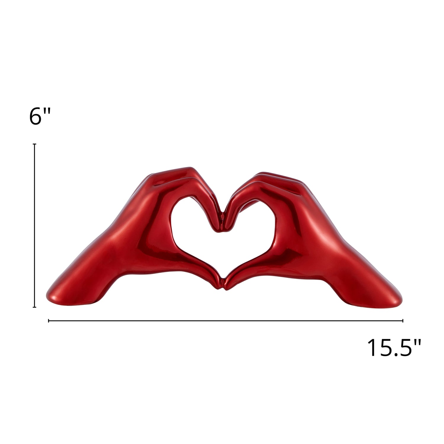 Heart Hands Metallic Red - Home Elegance USA