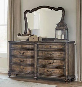 Heath Court Dresser and Mirror Brown Oak – Homelegance