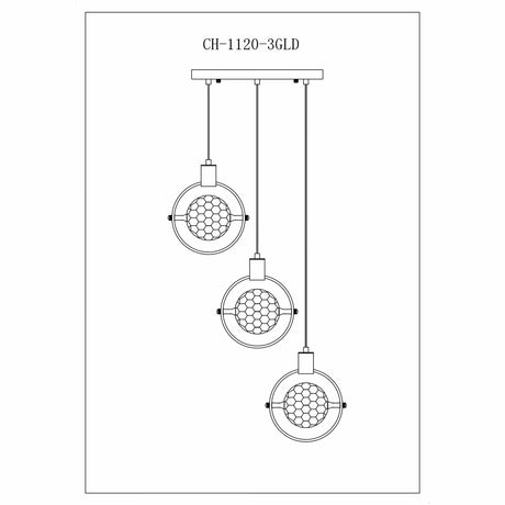 Hollywood Circle 3 Light Pendant // Gold | Finesse