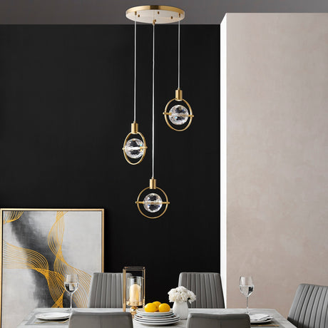 Hollywood Circle 3 Light Pendant // Gold | Finesse