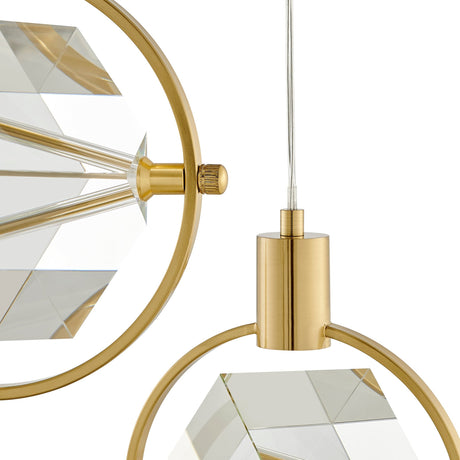 Hollywood Cube 3 Light Pendant // Gold | Finesse