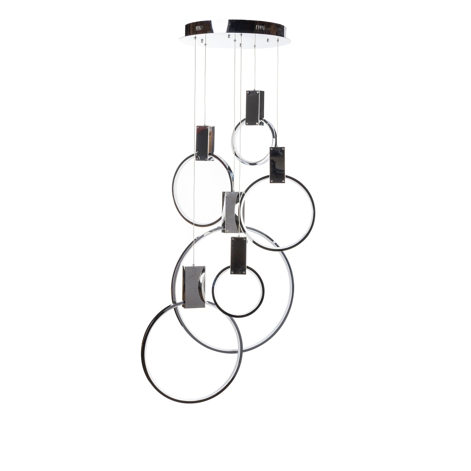 Hong Kong LED Circular Chandelier // Chrome - Home Elegance USA