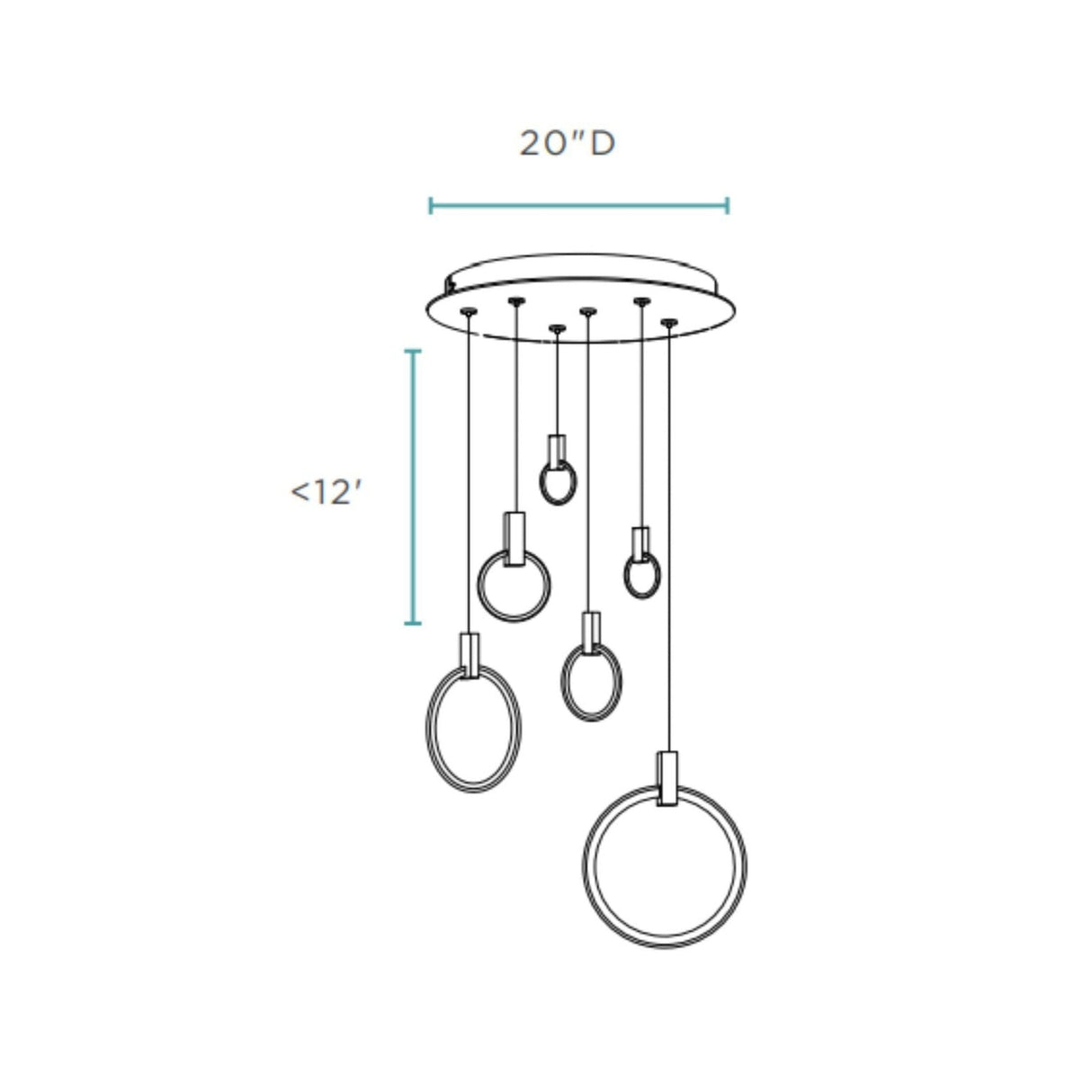 Hong Kong LED Circular Chandelier // Chrome - Home Elegance USA