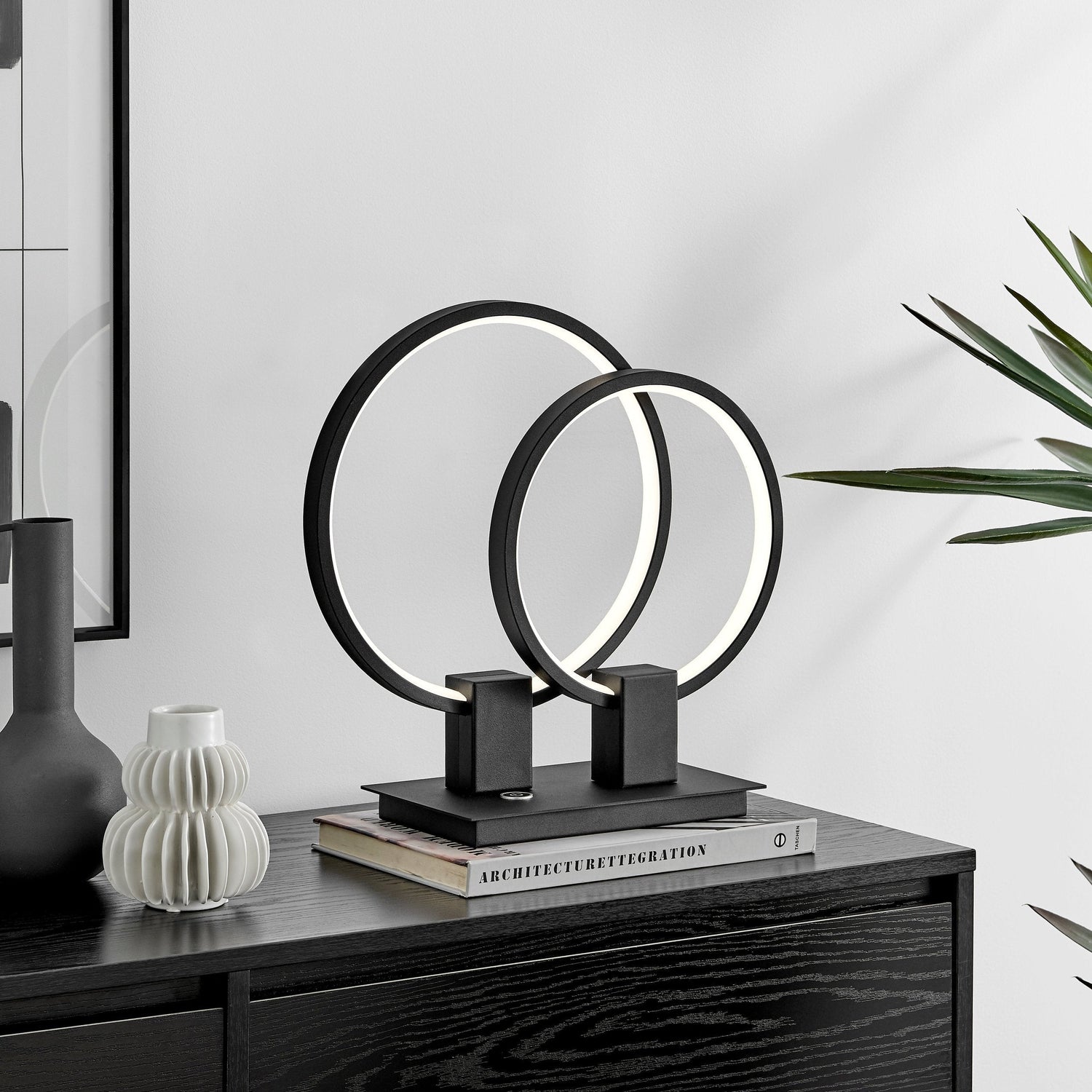 Hong Kong LED Short Table Lamp // Matte Black - Home Elegance USA