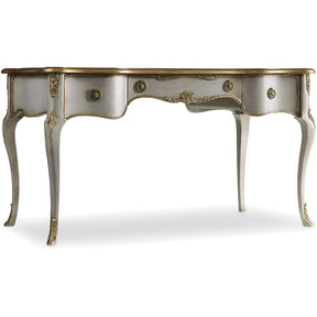54-Inch Writing Desk in Gray Finish with Gold Accents – Hooker Furniture