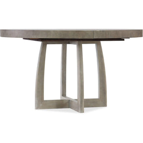 Affinity 48–66 Inch Round Extendable Dining Table Greige Oak – Hooker Furniture