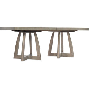 Affinity 78-Inch Rectangle Pedestal Dining Table in Greige Oak Finish – Hooker Furniture