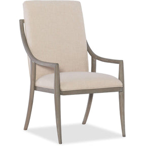 Affinity Host Chair Greige Sand-Blasted Oak with Kurtz Linen Fabric – Hooker Furniture