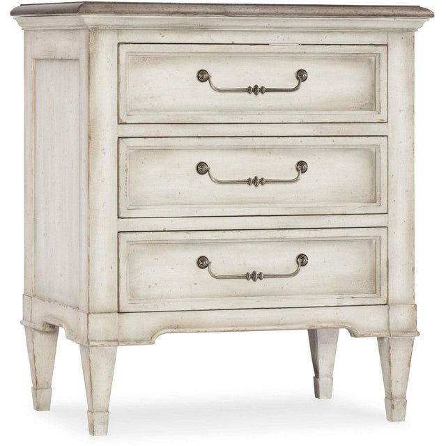 Arabella Three - Drawer Nightstand | Hooker - 1610 - 90115 - WH - Home Elegance USA - 1