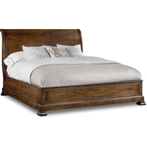 Archivist Low-Footboard Sleigh Bed in Soft Pecan | Hooker Furniture