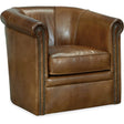 Axton Swivel Leather Club Chair in Checkmate Pawn – Hooker Furniture