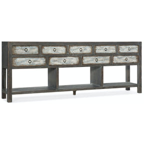Beaumont Console 9-Drawer in French Press Finish – Hooker Furniture