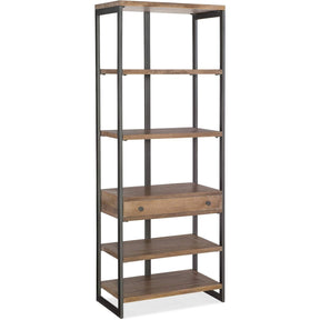 Mango Wood Bookcase Iron Frame Medium Finish – Hooker Furniture