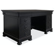 Junior Executive Desk Bristowe Pecan Veneer Tuxedo Black - Hooker Furniture