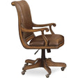 Brookhaven Desk Chair Leather Cherry Veneer Medium Clear Finish – Hooker Furniture
